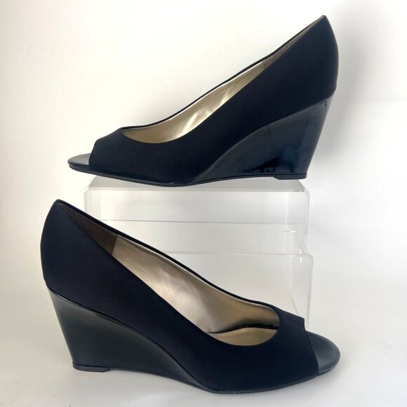 Bandolino TuffLove 2 Wedge Black Pumps Women Size 10M - Picture 1 of 9